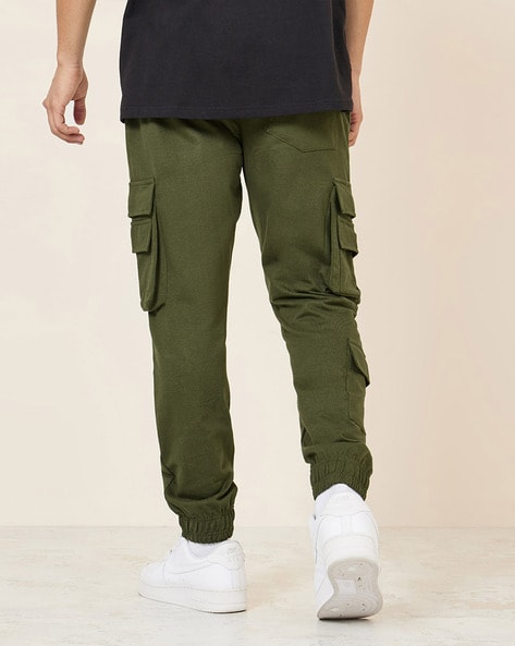 Cargo Joggers for Men Slim Fit Stretch Tapered Pants with Pockets(Army  Green,28) at Amazon Men's Clothing store