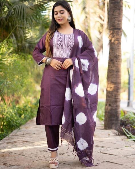 Shop Purple Georgette Salwar Suit with Embroidered and Moti Work for Women  Online : 276301 - New Arrivals