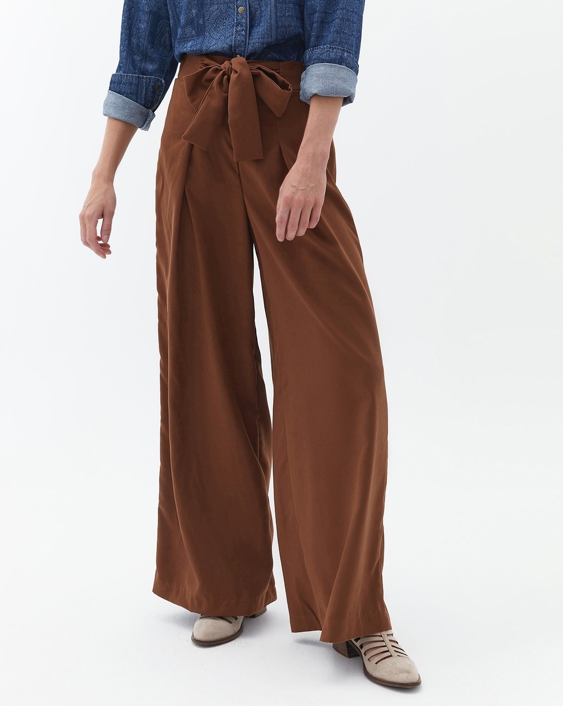 High Waisted Wide Leg Dress Pants - The Untidy Closet | Womens dress pants,  High waisted pants outfit, Brown pants outfit