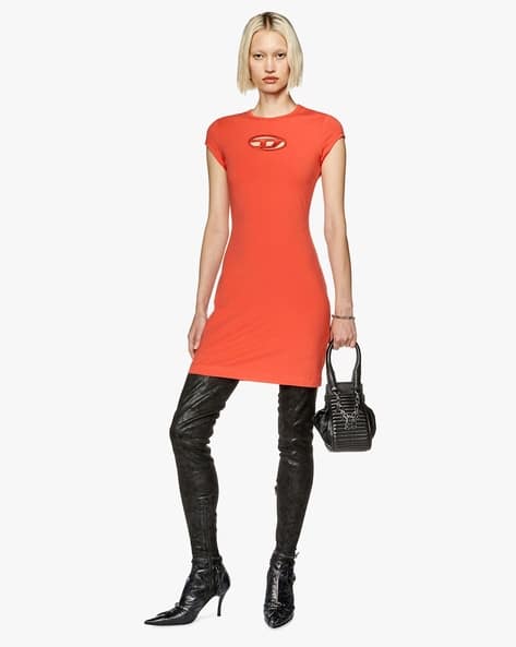 Buy DIESEL D-Angiel Abito Sheath Dress | Black Color Women