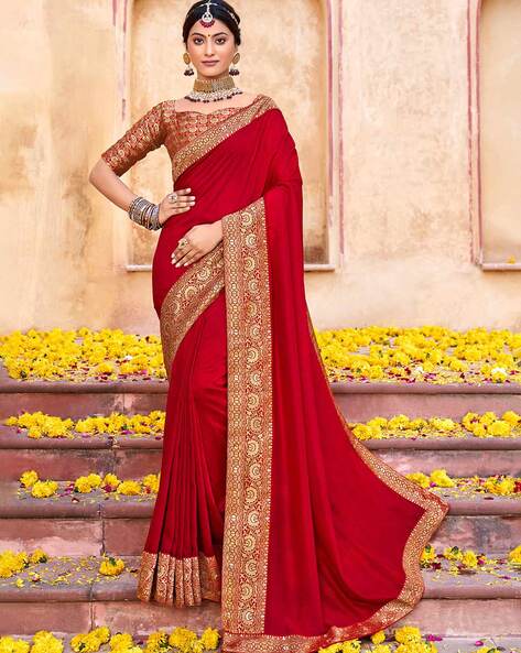 Buy Wedding Wear Green Red Lace work Patola Silk Saree Online From Surat  Wholesale Shop.