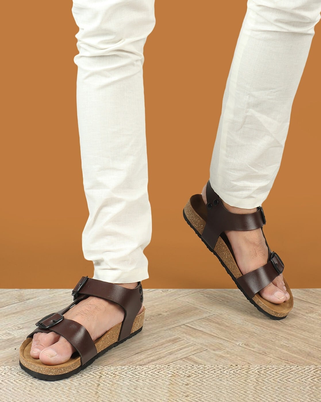 Mens sandals best sale with ankle strap