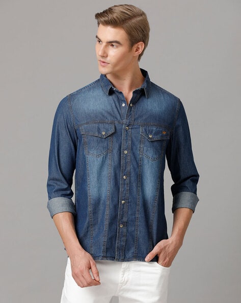 Buy Navy Shirts for Men by K LARA Online | Ajio.com