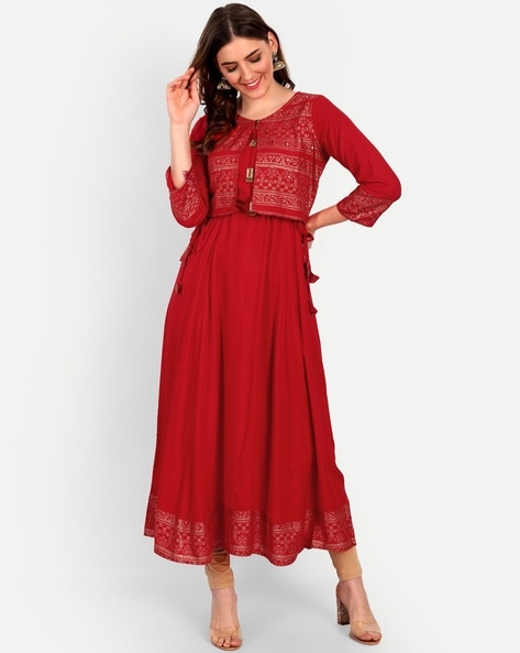 kurtas with jacket for ladies - Google Search | Salwar neck designs, Kurti  with jacket, Traditional fashion