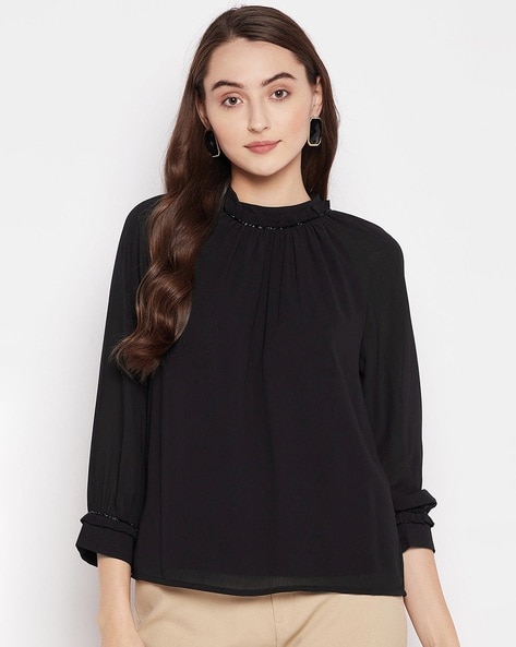 Buy Black Tops for Women by MADAME Online Ajio