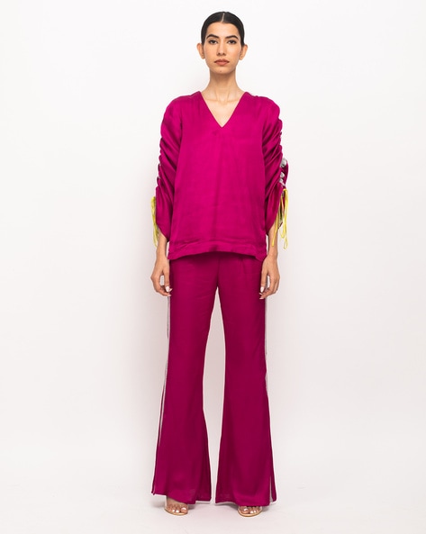 Tailored Velvet Satin Cummerbund Detail Trouser | Karen Millen
