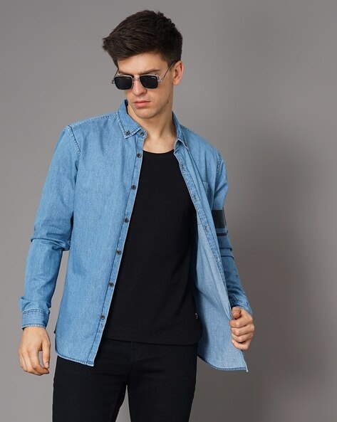 Men Denim Button Down Shirt