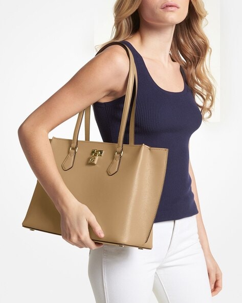 Lauren saffiano best sale leather tote