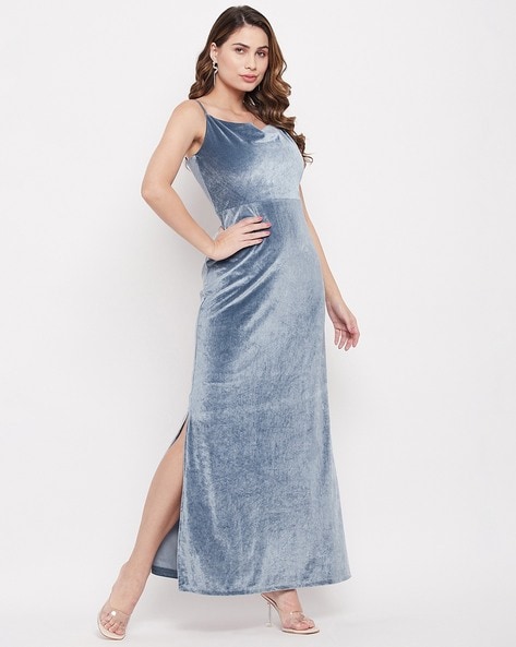 Strappy to be here denim blue maxi top dress