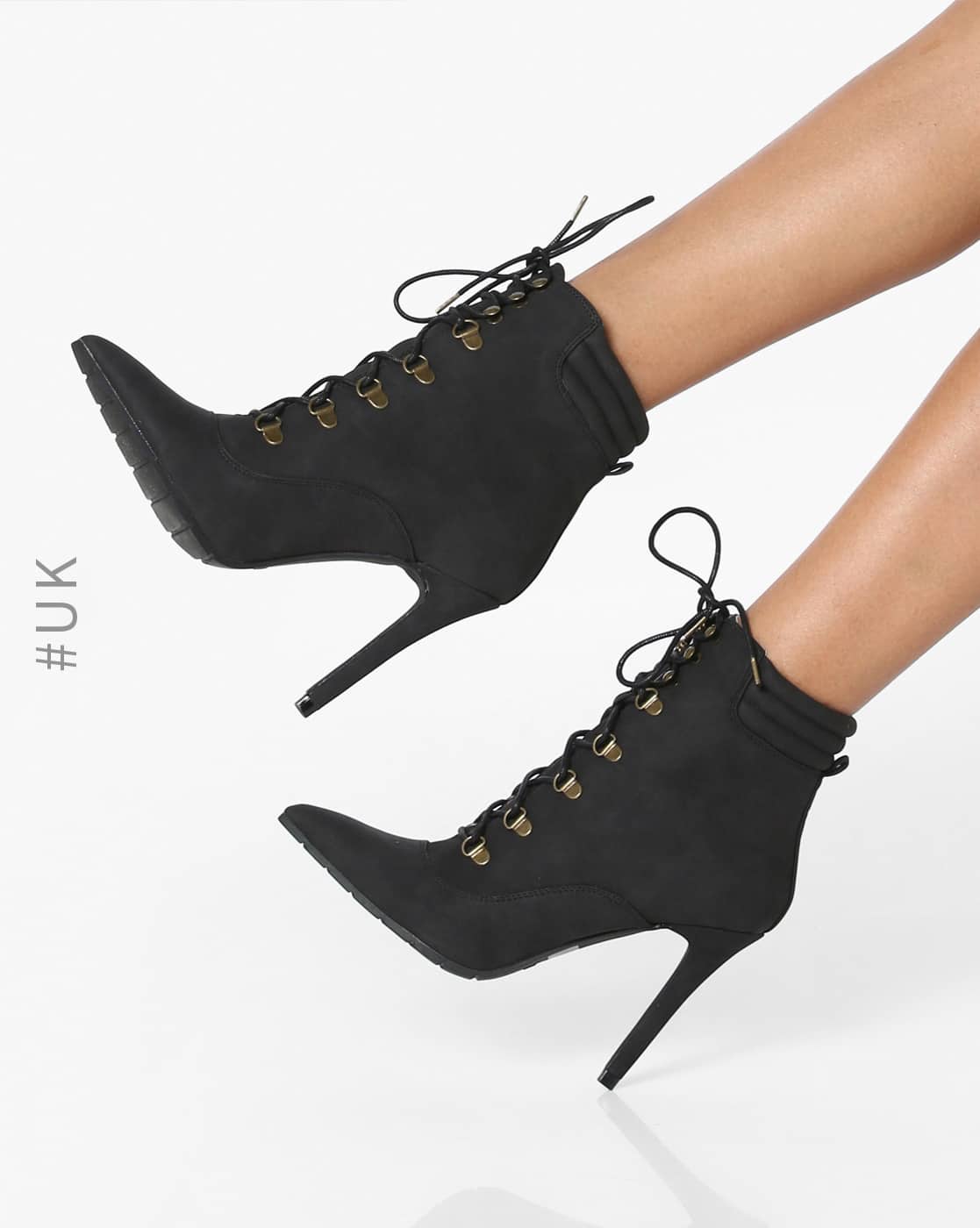Stiletto Heel Stiletto Ankle Boots Lace Up Stiletto Booties