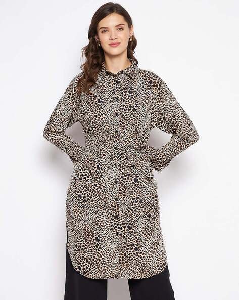 longline leopard print shirt