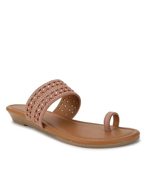 Bata Embellished Toe-Ring Flat Sandals