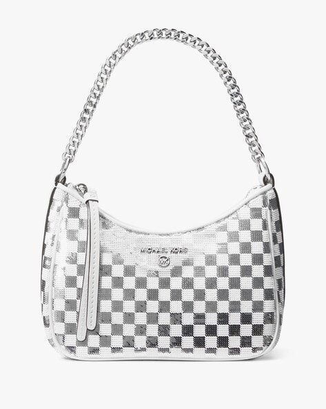 Black and white best sale checkered michael kors purse