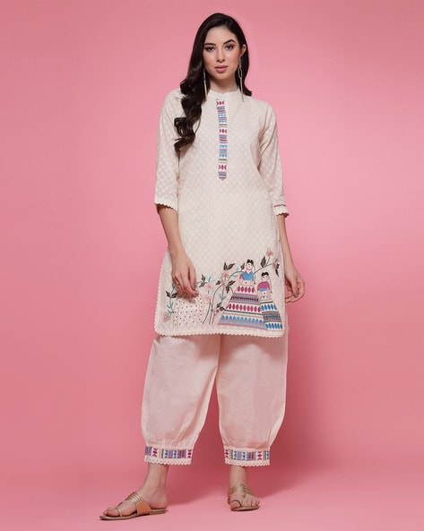 Buy Pheeta Blue Cotton Printed Kurta Pant Set With Dupatta for Women Online  @ Tata CLiQ