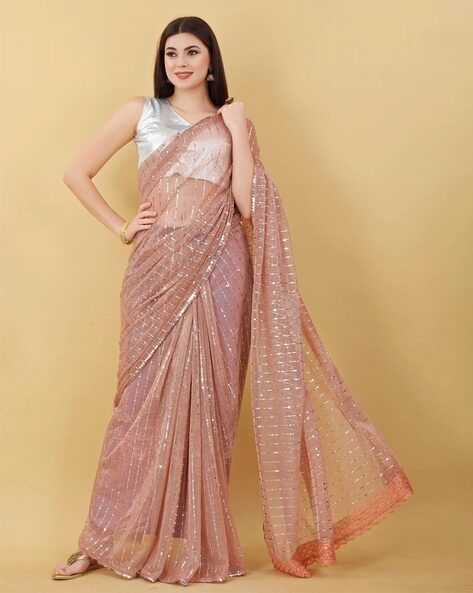 Buy Orange Sarees for Women by SATRANI Online