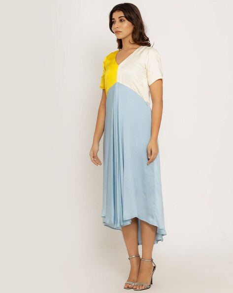 FLORAL PRINT COLOR BLOCK COLLAR NECKLINE MAXI DRESS (MULTI) – Dress Code  Chic Official