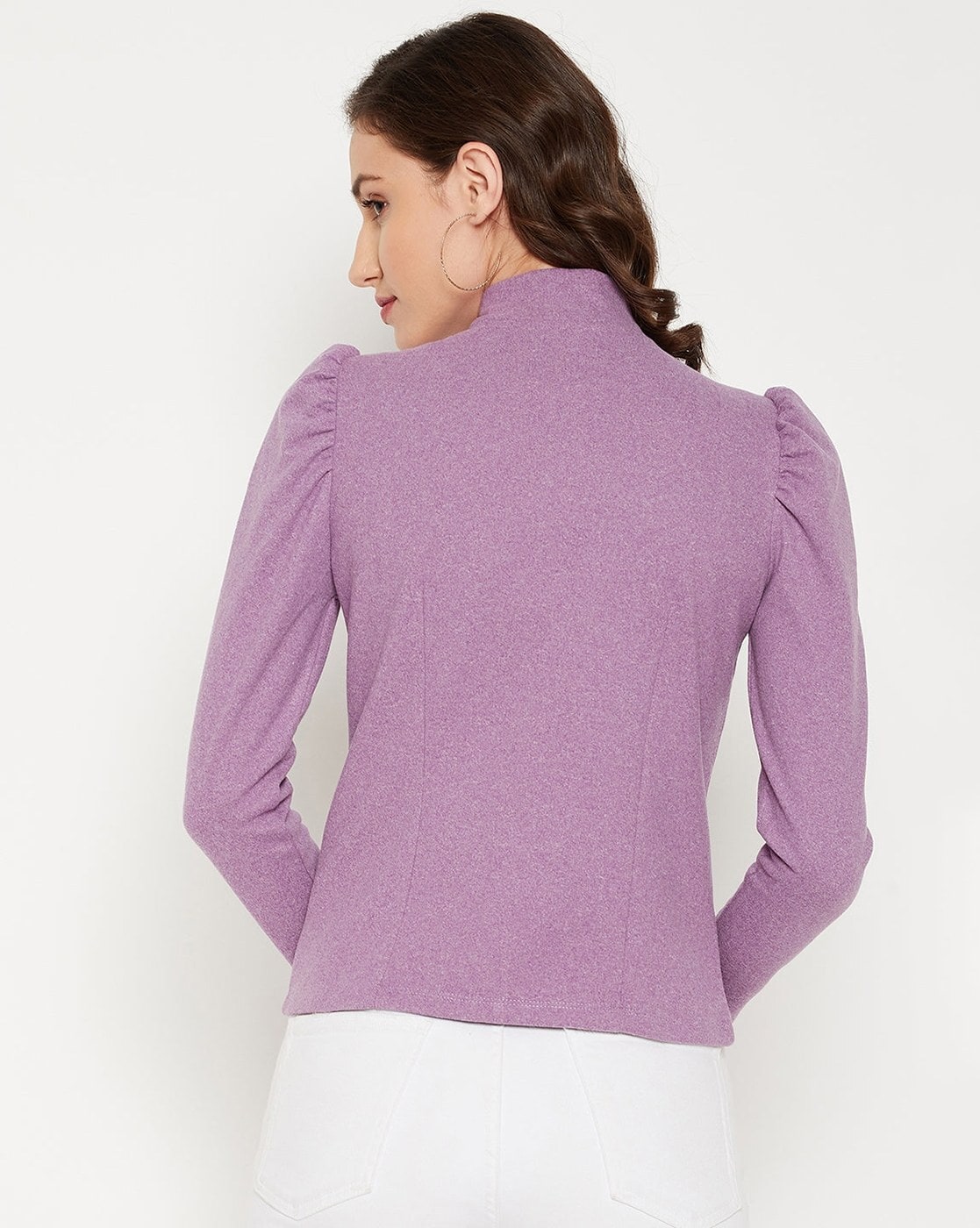 womens tops Button Front Crop Blouse (Color : Lilac Purple, Size : M) : Buy  Online at Best Price in KSA - Souq is now : Fashion