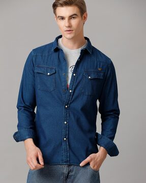 Fresh Denim Shirts For Men on Sale Buy Mens Dresses Online AJIO