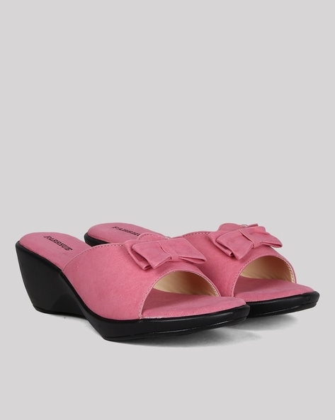 Bright discount pink wedges