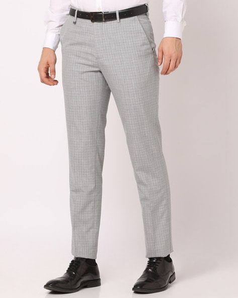 Buy Arrow Flat Front Check Formal Trousers - NNNOW.com
