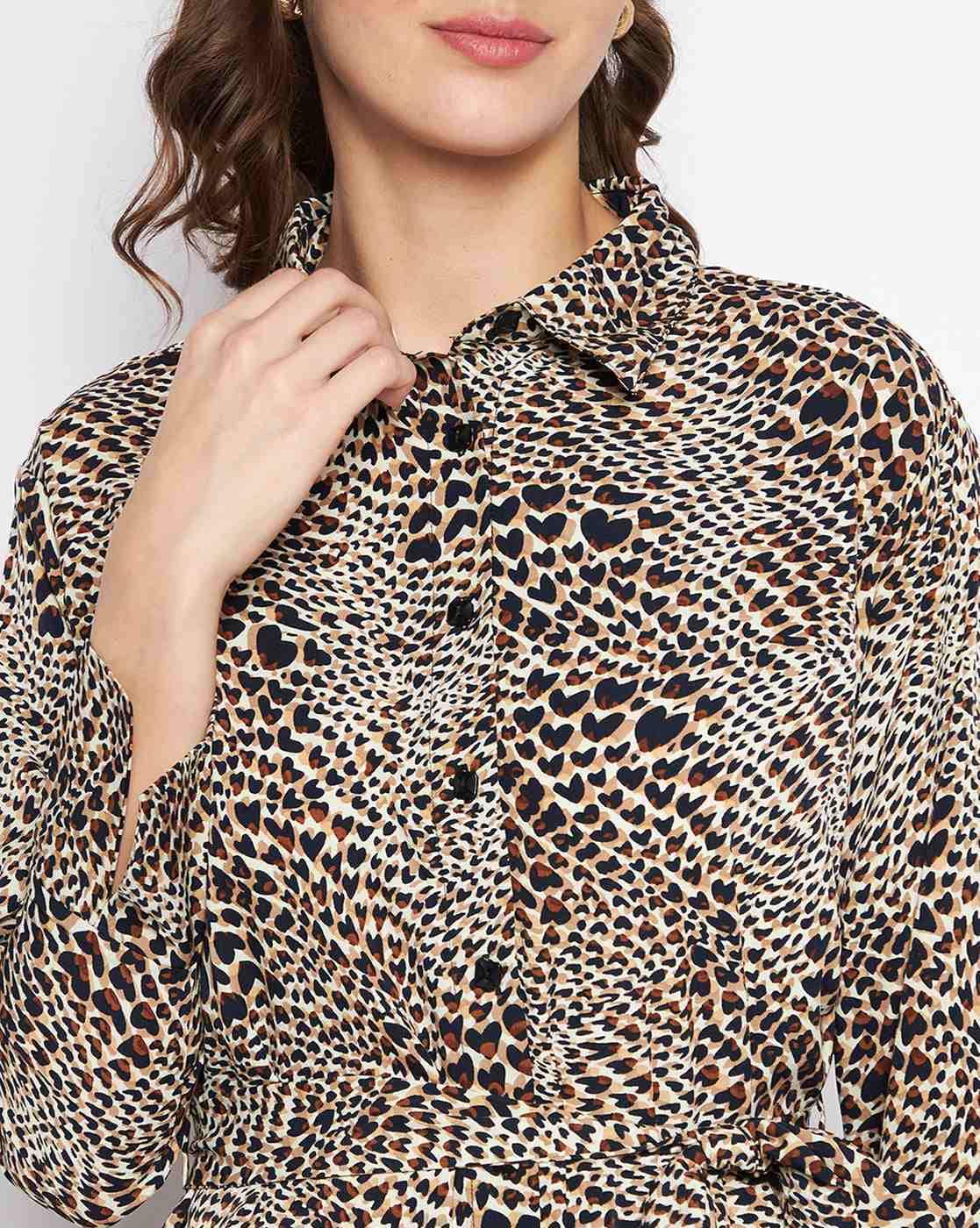  Snow Leopard Womens Long Sleeve Tunic Tops Casual Loose Fit  Crew Neck Shirt for Leggings : Clothing, Shoes & Jewelry