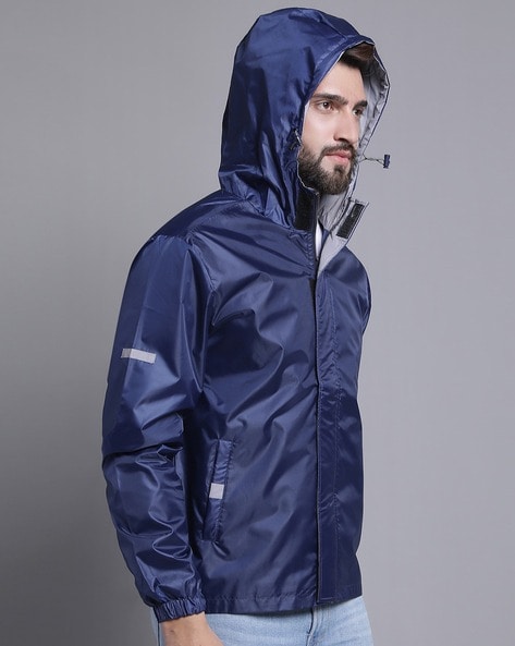 Max Mara Leisure: Navy Napoli Rain Jacket | SSENSE