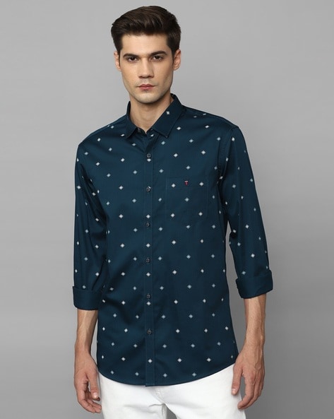 Louis Philippe Formal Shirts : Buy Louis Philippe Men Blue Shirt Online