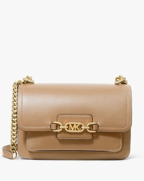 Leather Crossbody Bag Light Beige Leather Shoulder Bag 