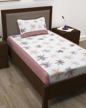 Cotton single bedsheet with pillow clearance cover