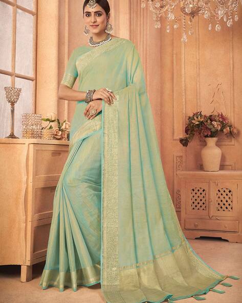 Sea Green Color Chiffon Embroidered Party Wear Saree, With Blouse Piece at  Rs 2099 in Surat