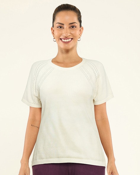 Buy White Tshirts for Women by BLISSCLUB Online