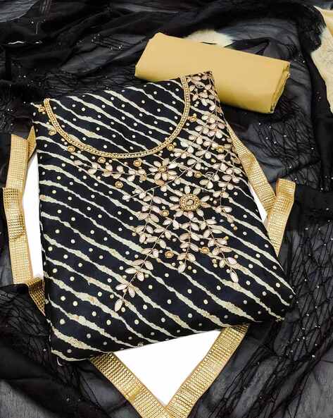 Buy Black Dress Material for Women by Blissta Online