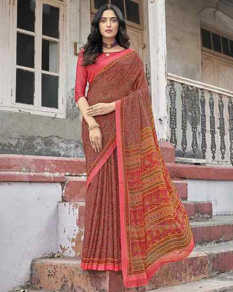Buy Pink Sarees for Women by Saree mall Online