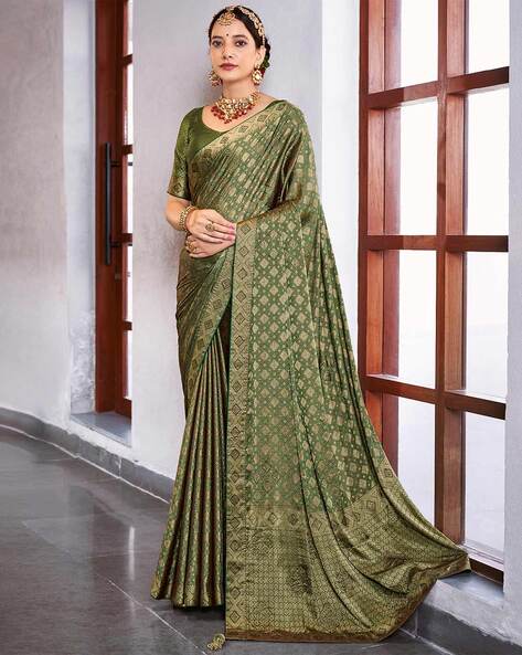 Bright Sea-Green Pattu Saree | Indian bridal sarees, Unique blouse designs,  Blouse work designs