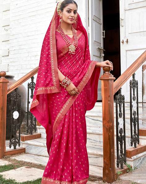 Buy Pink Sarees for Women by Saree mall Online