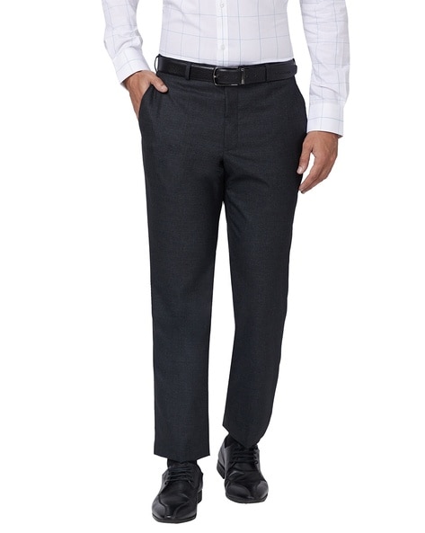 Park Avenue Men Textured Smart Fit Mid-Rise Formal Trousers - Price History