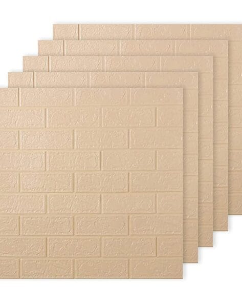 Kuber Industries Set of 5 3D Foam Brick Wallpaper Stickers