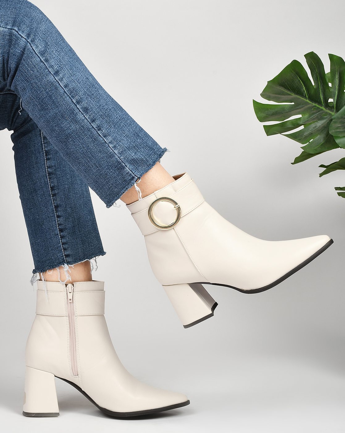 Cream colored boots deals