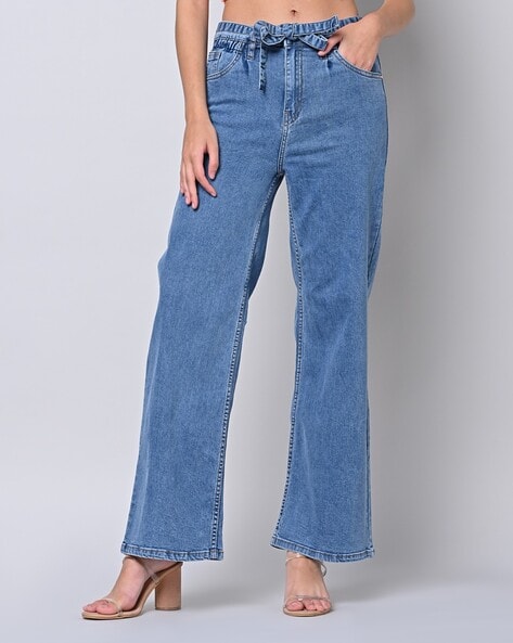 Wide Leg Premium Denim in Non Distressed Light-Wash - Grace and Lace