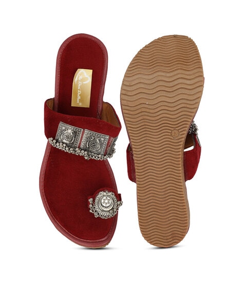 Buy Maroon Flat Sandals for Women by THE DESI DULHAN Online Ajio