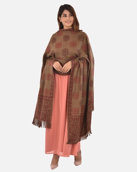 Woven Shawl with Fringed Hem Price in India