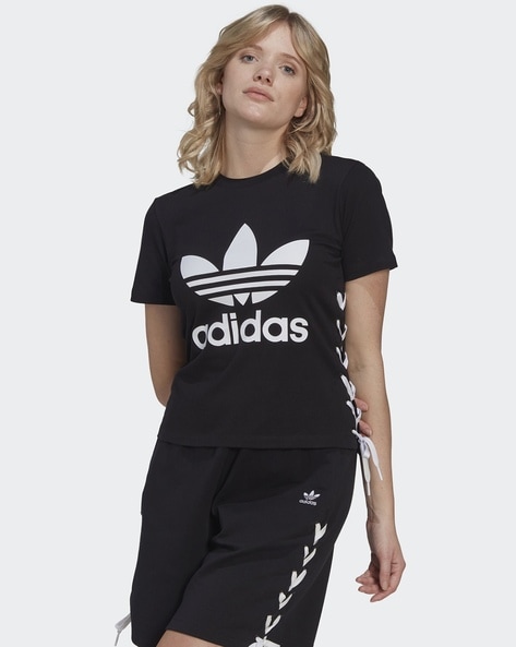 Black adidas trefoil store t shirt