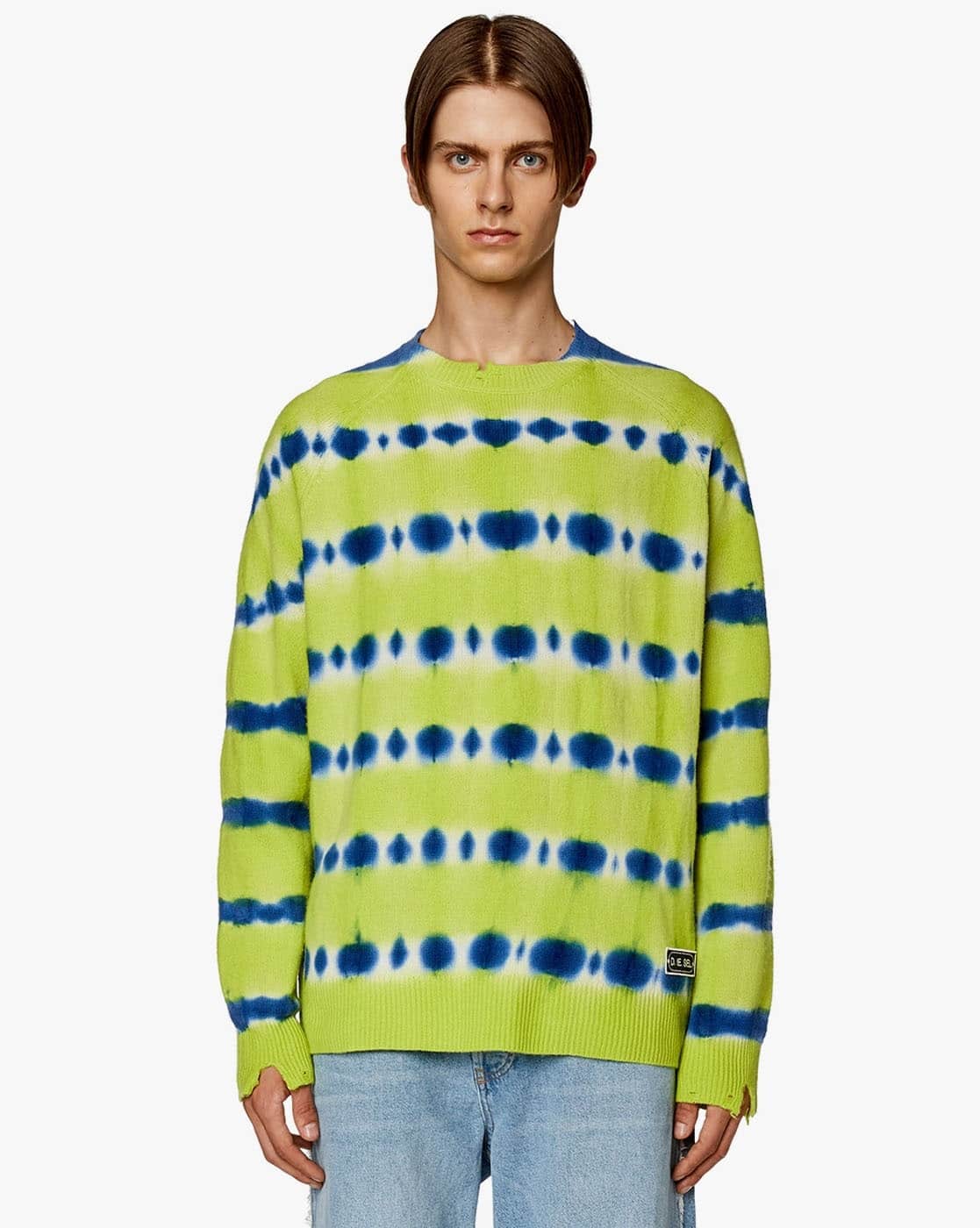 Buy DIESEL K-RO Multi Loose Dyed Knitwear | Green & Blue Color Men