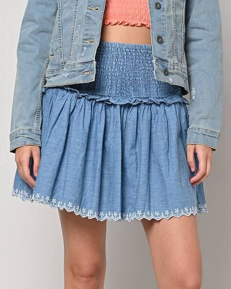 Pepe Jeans Women's Taylor Skirt, Blue (Denim Ch4), Large : Amazon.co.uk:  Fashion