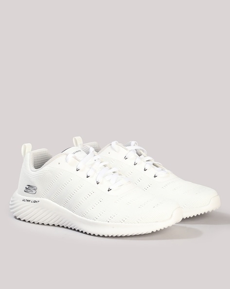 Skechers white no store laces