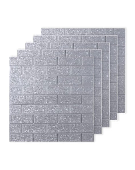 Kuber Industries Set of 5 3D Foam Brick Wallpaper Stickers