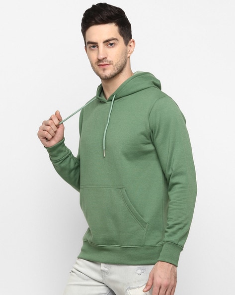 Plain green hoodie mens sale