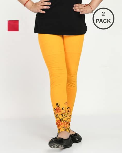 INDIWEAVES Pack of 2 Floral Print Leggings