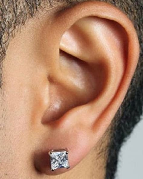 Mens Earrings, Gold Diamond Stud Earrings, Sterling Silver Stud Earrings Men,  Small Gold Earring, CZ Diamonds Men Jewelry by Twistedpendant - Etsy