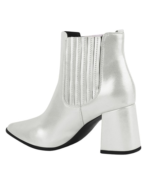 Silver chunky clearance boots